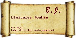 Bleiveisz Joakim névjegykártya